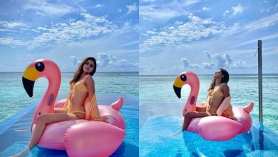 Photo of Ananya Panday turns up the heat in a sexy orange and white checkered bikini during her vacation in Maldives